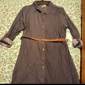 Ladies denim dress. NWT. Includes belt